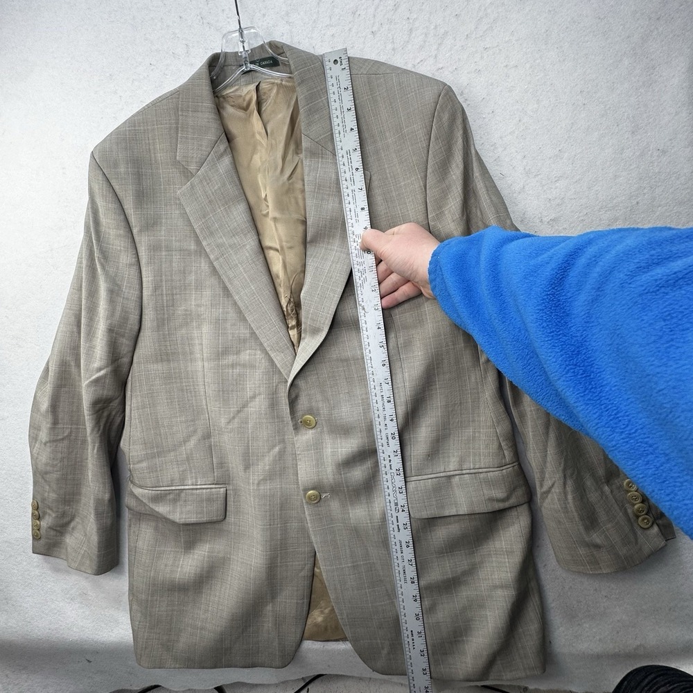 Ralph Lauren 100% Wool Blazer Mens 46R Made In Canada Grey Single Breasted Lined - Picture 2 of 12